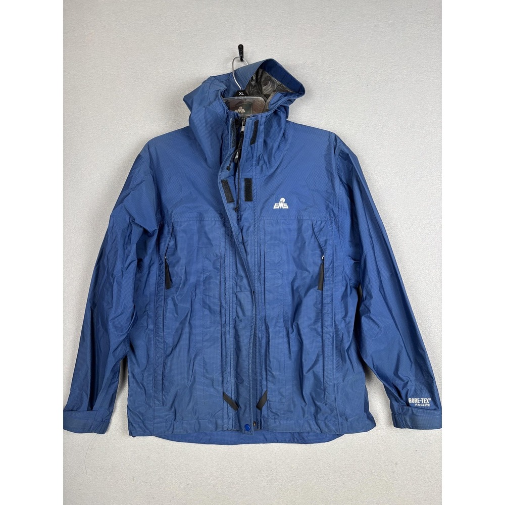 EMS Jacket Womens Small Blue Gore-Tex Paclite Hooded Waterproof Rain Coat Shell